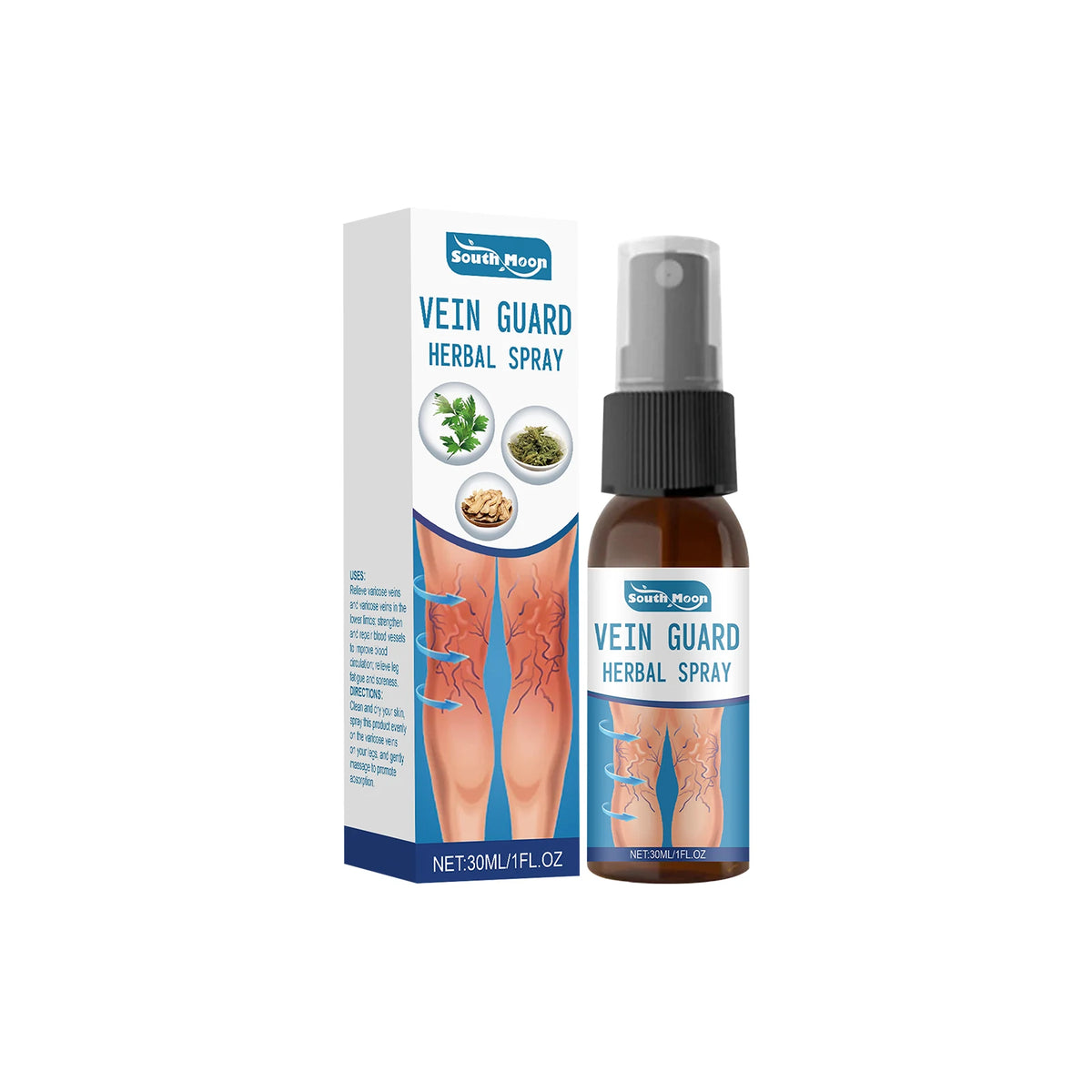 South Moon Leg Circulation Soothing Spray 30ml Leg Care Spray Qst 30ml Boxed