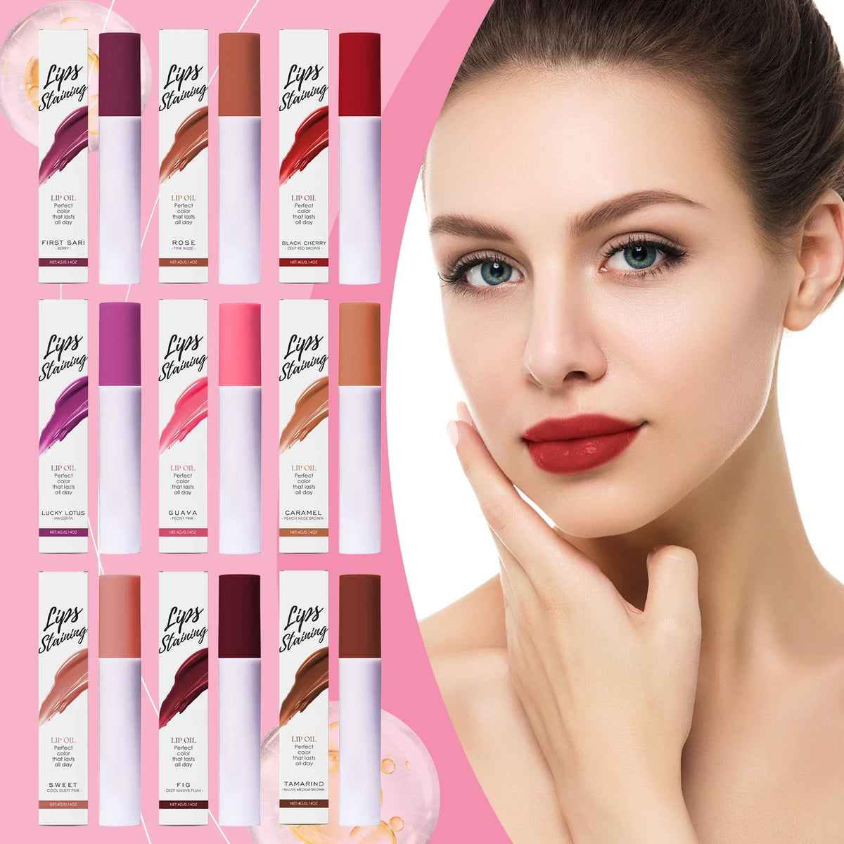 Qme Mirror Lip Oil Gloss – Long-Lasting Stain & Moisture Lip Oil Gloss Qme