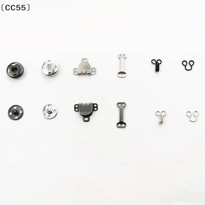 Sewing Hooks & Eyes Snap Buttons Kit – 50/100 Pairs DIY Set Sewing Snap Buttons Qst