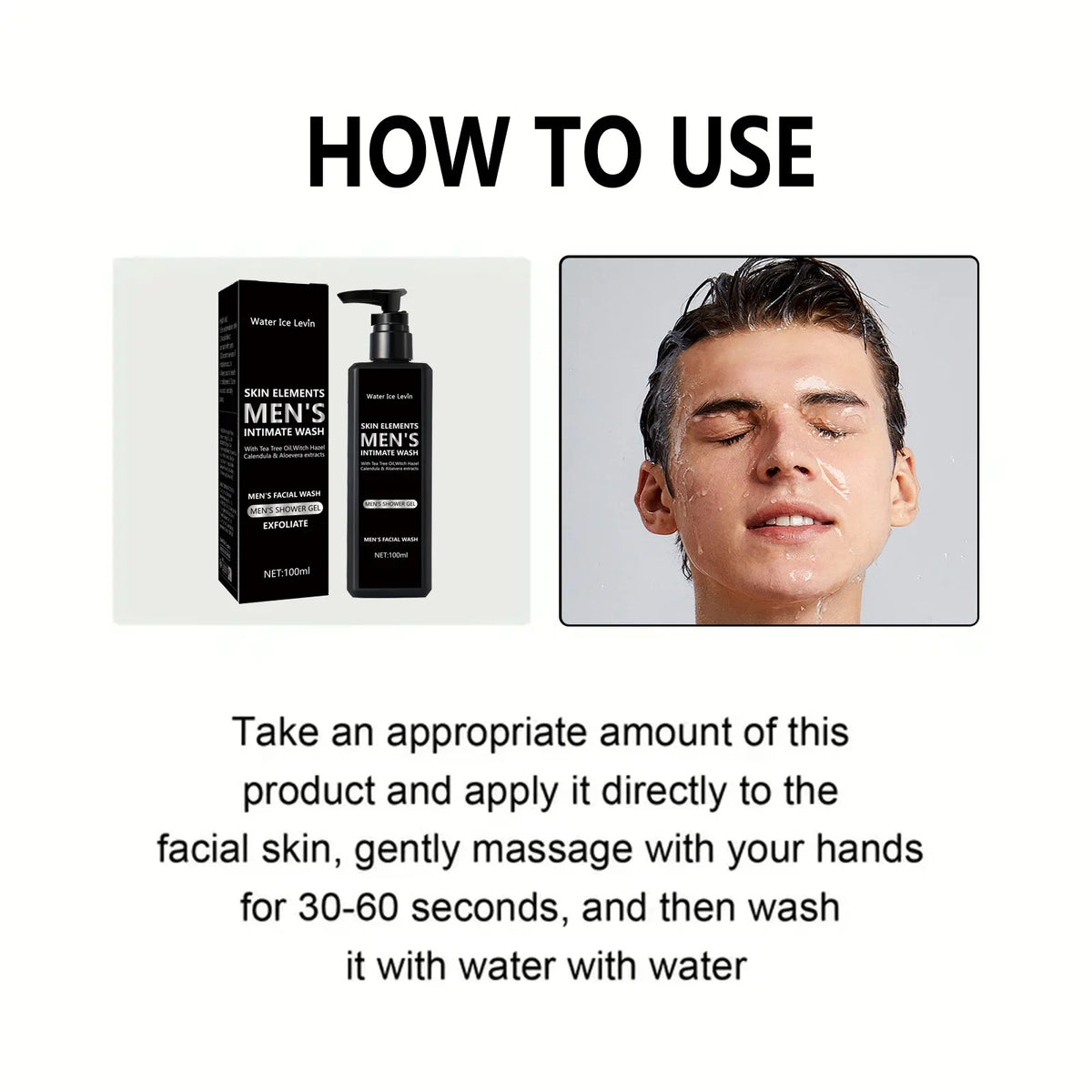 Men's Daily Facial Cleanser – Oily Skin, Deep Cleansing 100ml Men's Facial Cleanser Qme