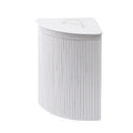 Corner Bamboo Laundry Hamper with Lid & Removable Liner Bamboo Laundry Hamper Qst White
