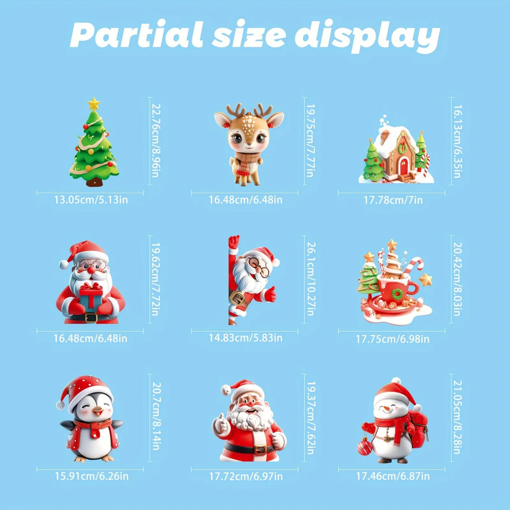 72 Santa Snowman Christmas Window Stickers – 9 Sheets Christmas Window Stickers Qme