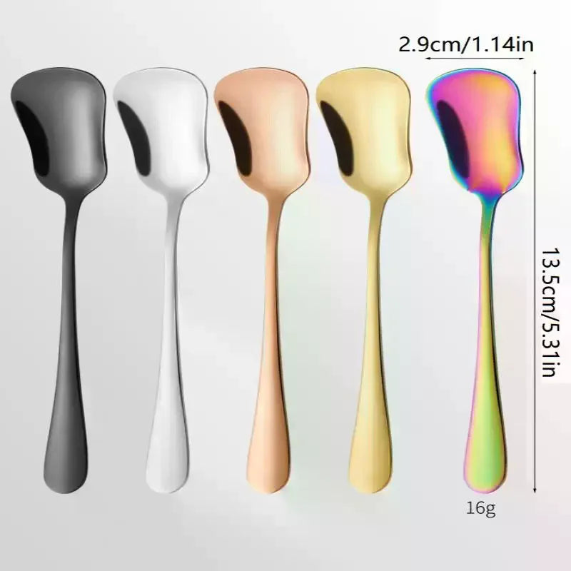 Stainless Steel Gourd Dessert Spoon | Luxury Stirring Spoon Dessert Spoon Qme
