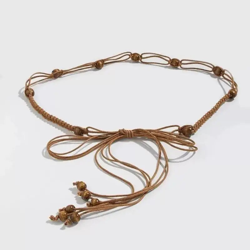 Women's Thin Canvas Waist Belt – Knotted Vintage Dress Tie Women's Waist Belt Qst A2