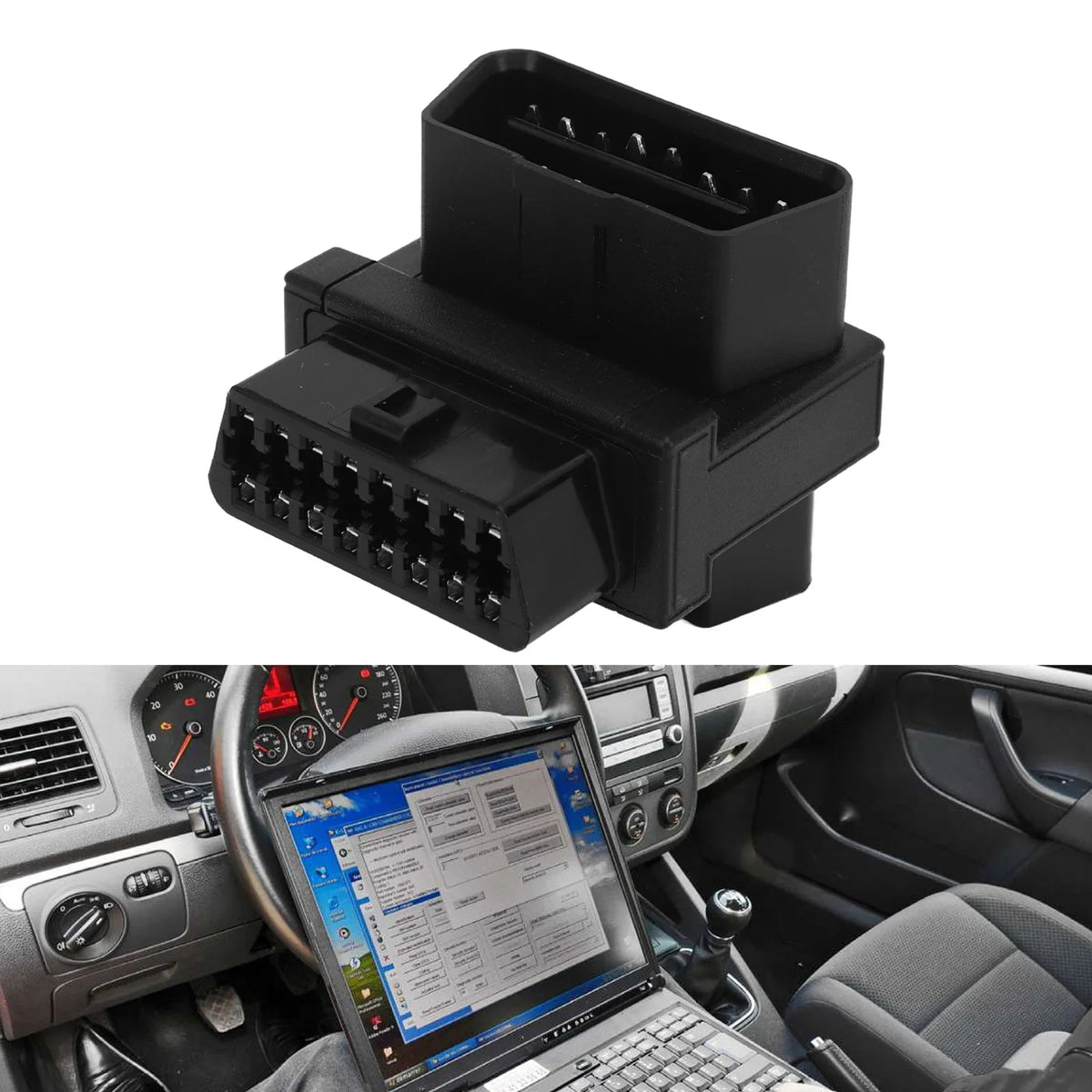 OBD2 Splitter Adapter – 16 Pin Male to 2 Female Converter OBD2 Splitter Adapter Qme