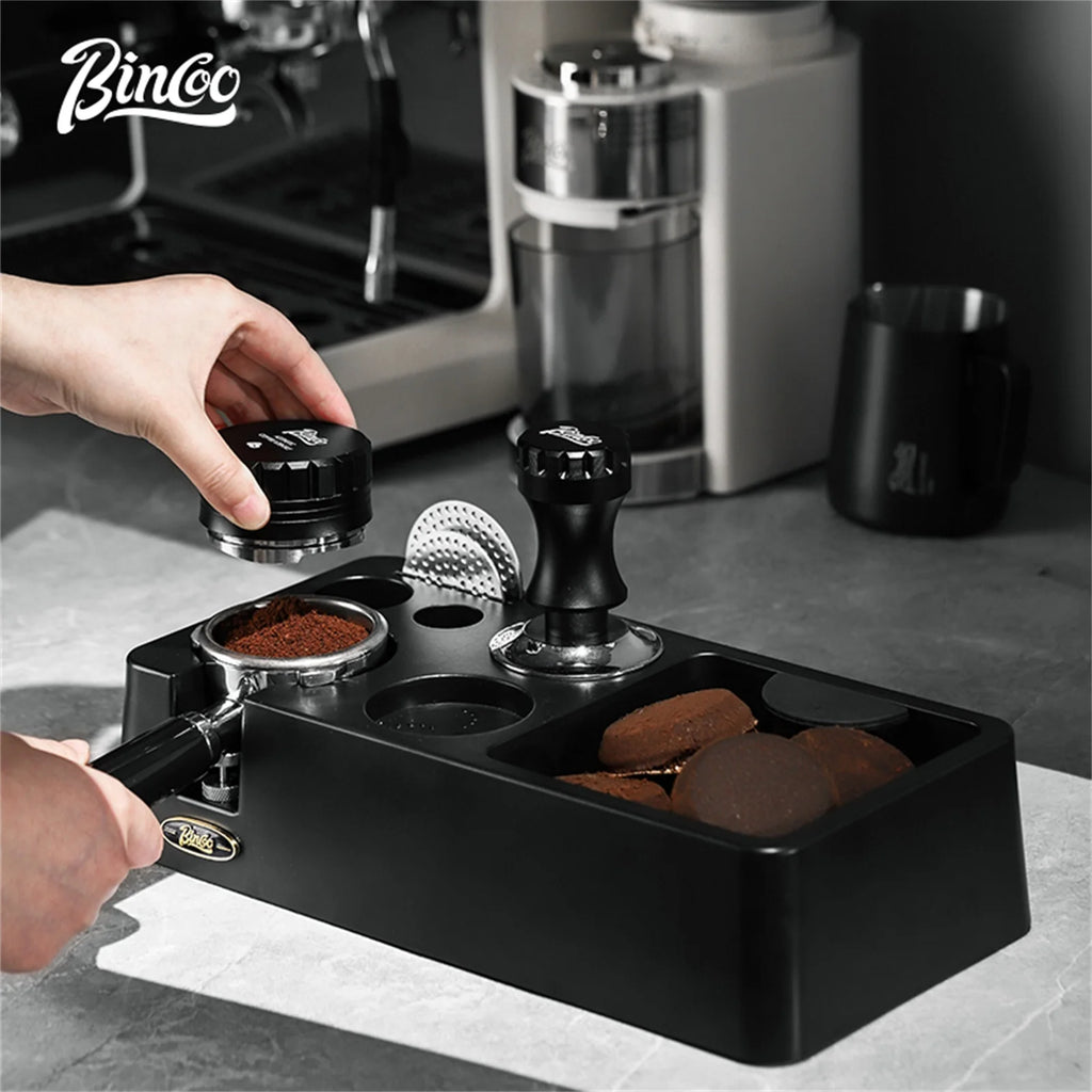 Bincoo 51/58mm Coffee Distributor, Tamper & Knock Box Set Espresso Barista Set Qst
