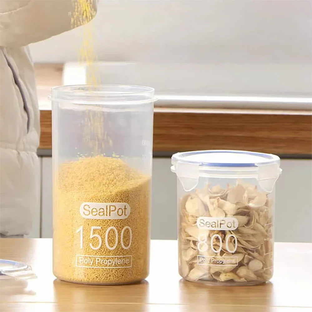 1000ml Airtight Food Storage Container – Clear Sealed Plastic Jar Food Storage Container Qme