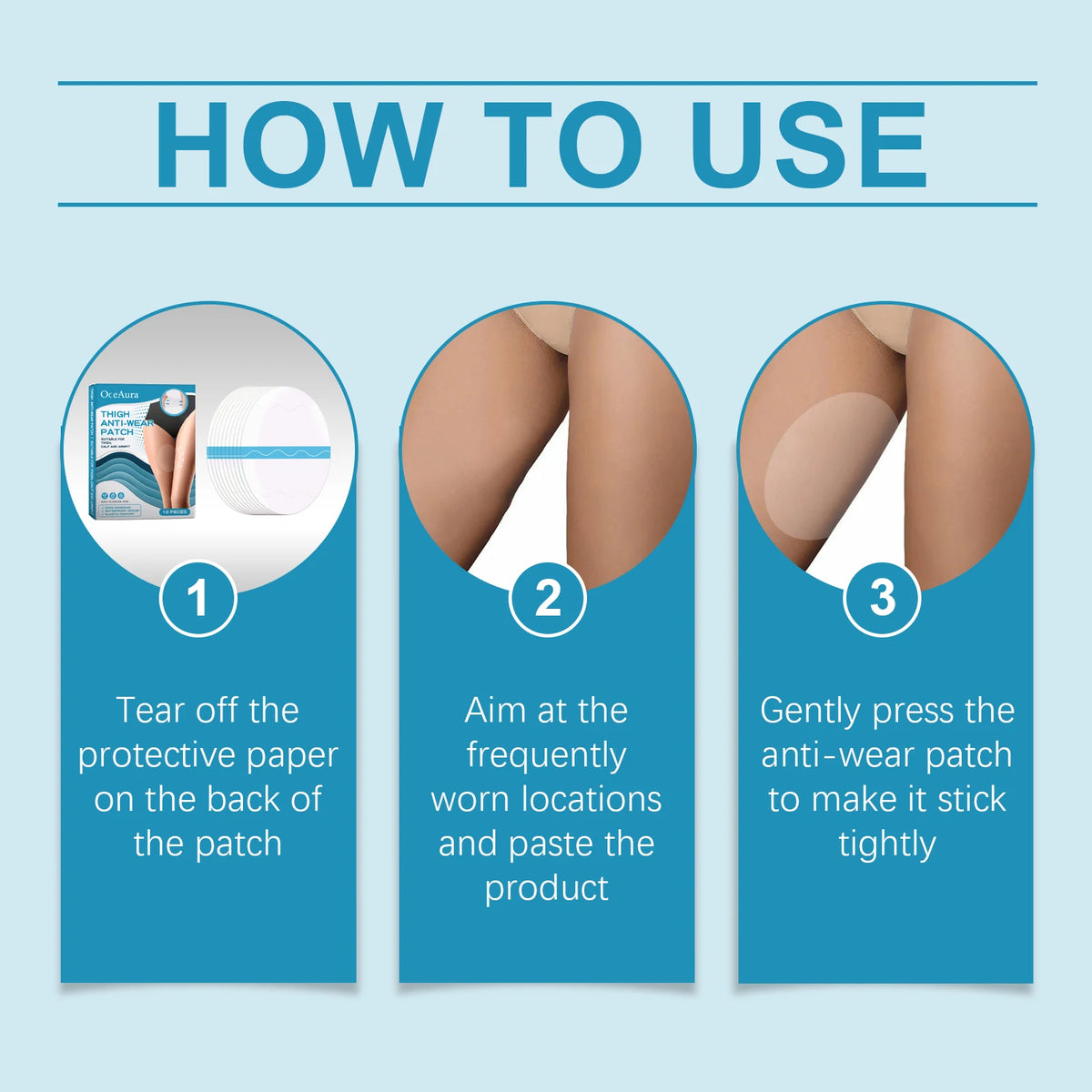 Anti-Chafing Thigh Pads – Invisible Sweat-Proof Patches 10/20pc Anti-Chafing Thigh Pad Qst