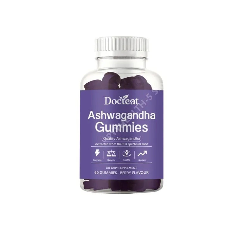 Ashwagandha Gummies 60ct – Rhodiola, Ginseng & Cordyceps Wellness Gummies Qst 60 Count(Pack of 1)