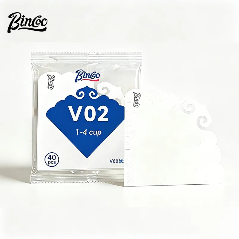 BINCOO V60 Pour Over Coffee Filter Papers – Round & Fan Shaped Coffee Filter Papers Qst