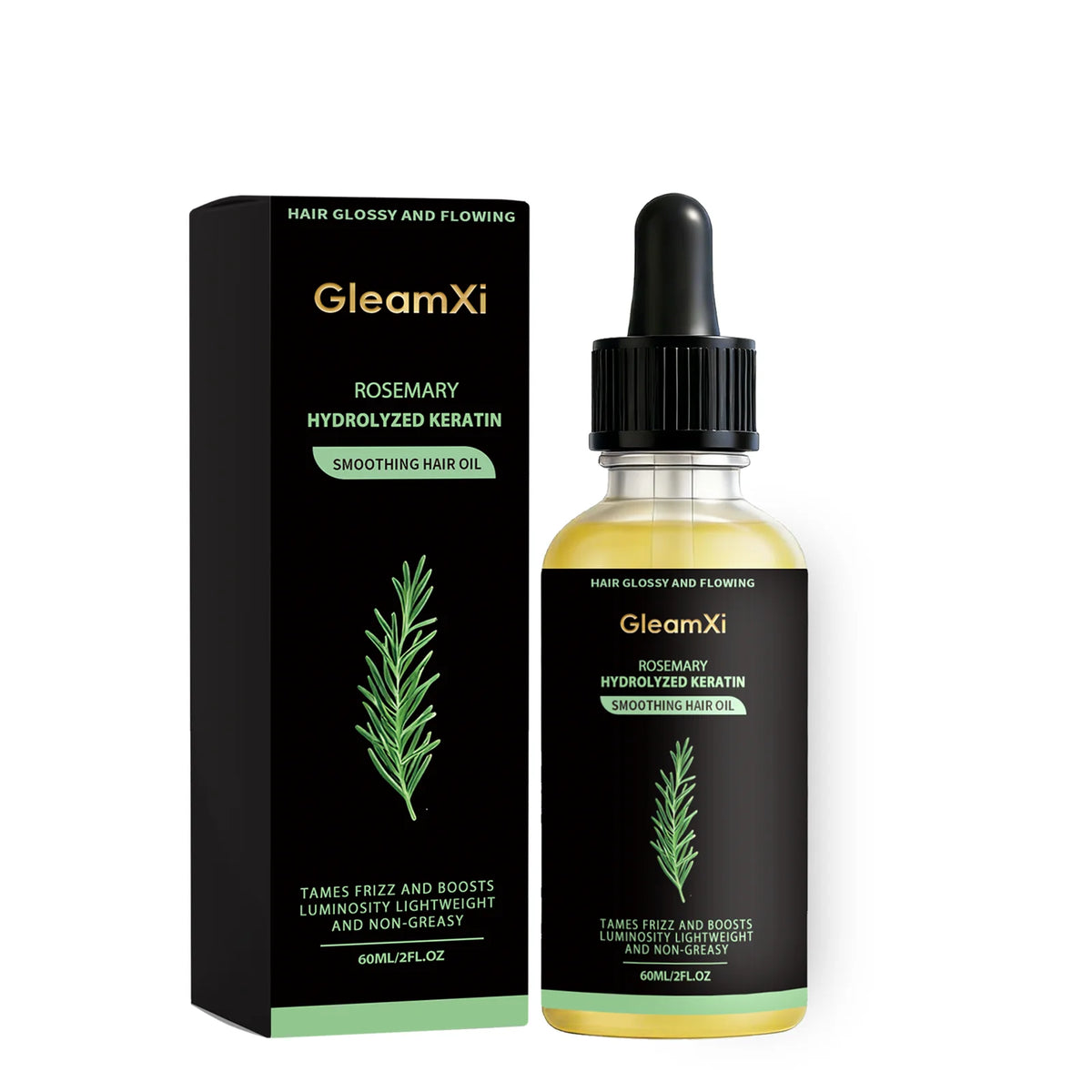 Gleamxi Rosemary Hair Growth Serum 60ml – Men & Women Hair Growth Serum Qst 60ml boxed