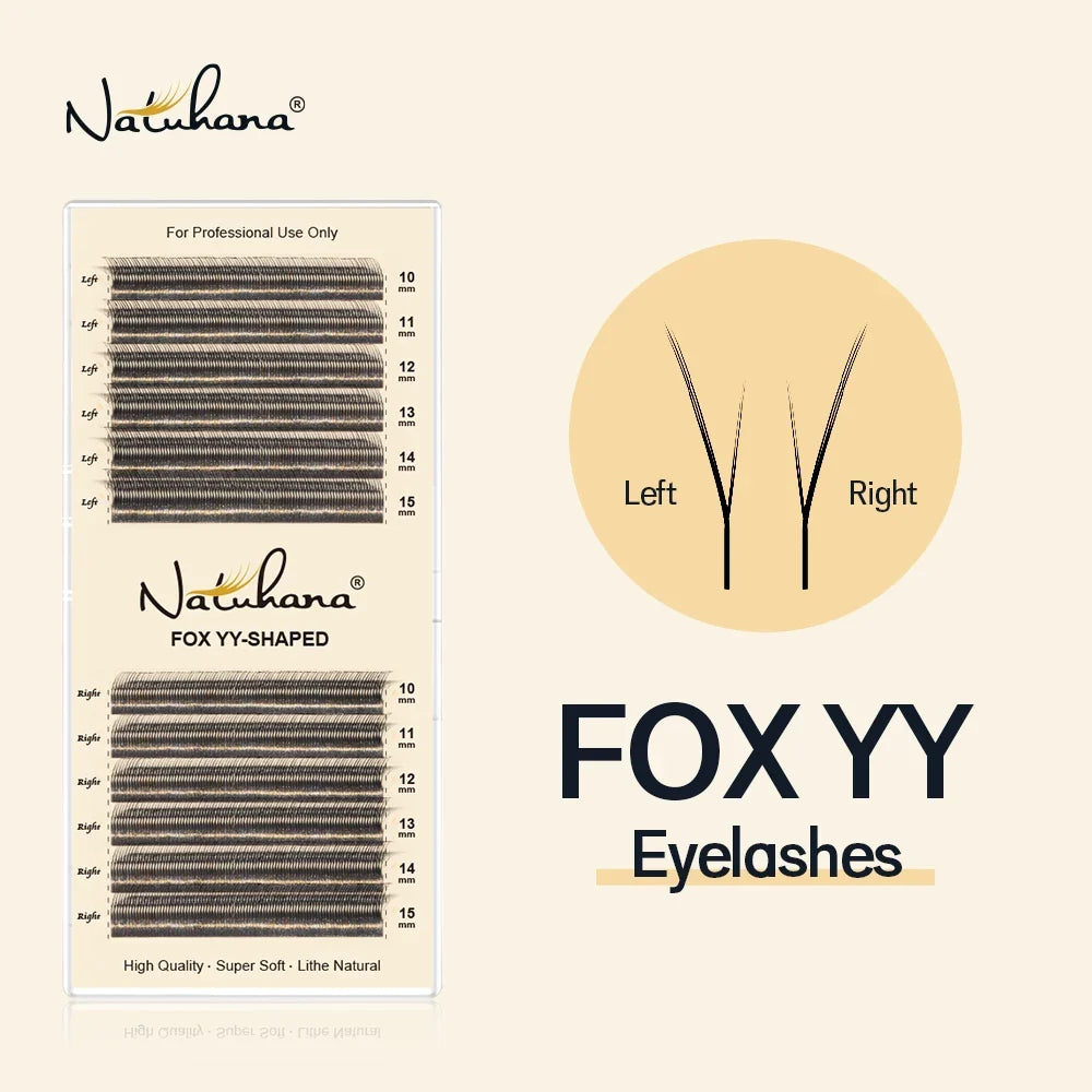 NATUHANA Fox YY Lash Extensions – Matte Black Natural Soft Lash Extensions Qme