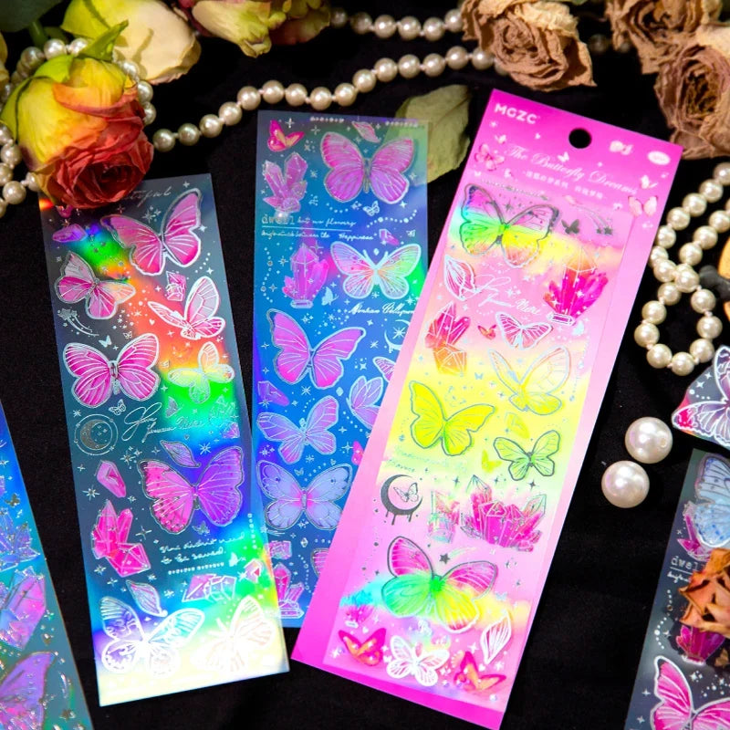 Laser Butterfly Junk Journal Stickers – DIY Collage Craft Craft Sticker Set Qme