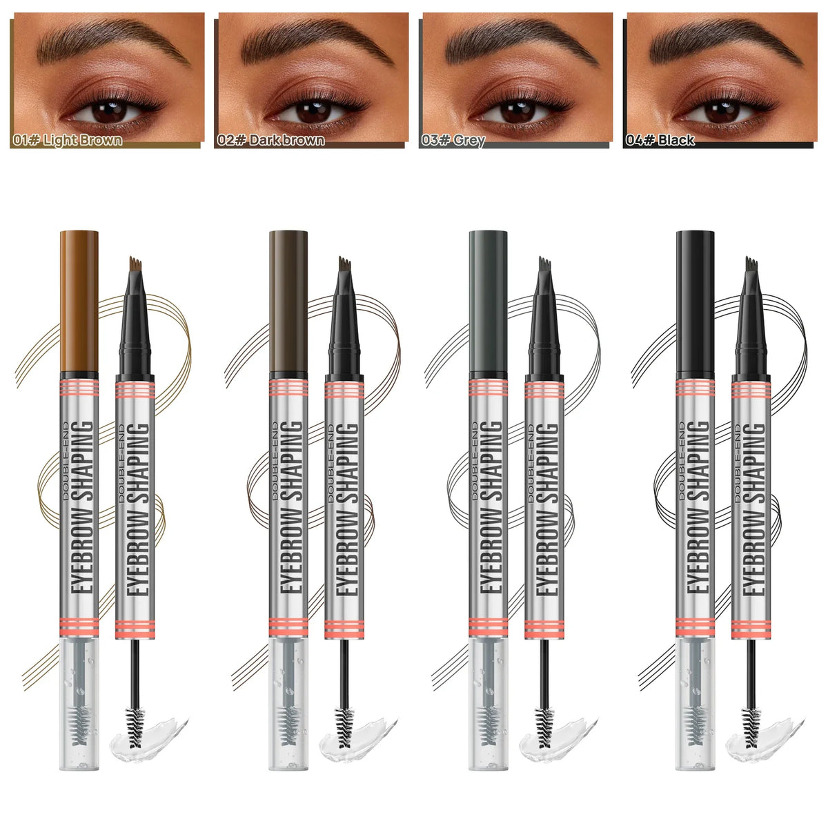 4-Pronged Eyebrow Pencil | Long-Lasting Smudge-Proof Brows Eyebrow Pencil Qme