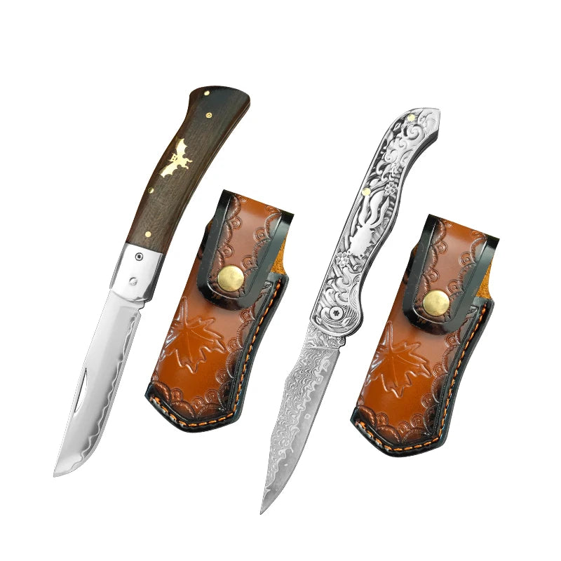 VG10 Damascus Steel Mini Folding Pocket Knife – EDC Fruit Knife Folding Pocket Knife Qst Folding Knife ABT