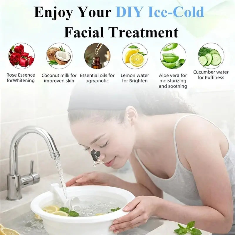 Collapsible Silicone Facial Ice Bath Bowl – Cold Plunge Face Facial Ice Bath Bowl Qst