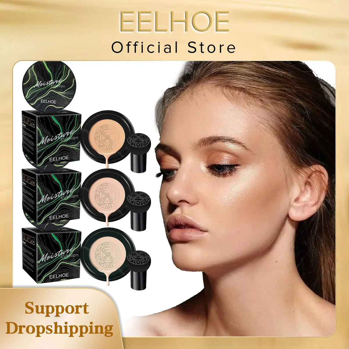 EELHOE Mushroom Head Air Cushion CC Cream – Waterproof Foundation Air Cushion Foundation Qst