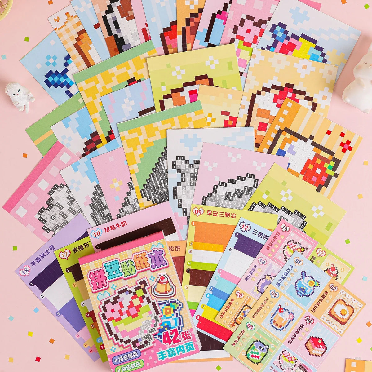 Cartoon Mini Bean Die Cut Sticker Book – Handmade Decorative Decorative Sticker Book Qme
