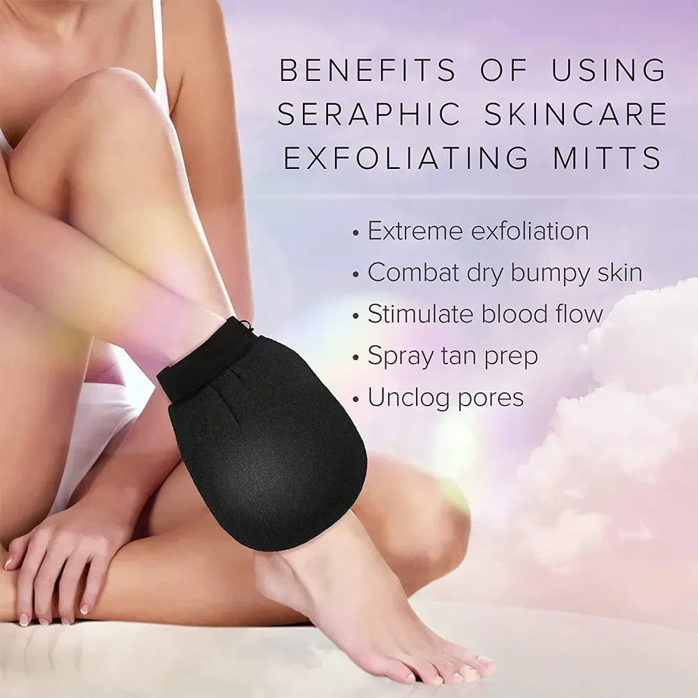 Moroccan Hammam Exfoliating Shower Gloves | 100% Rayon Exfoliating Bath Gloves Qme