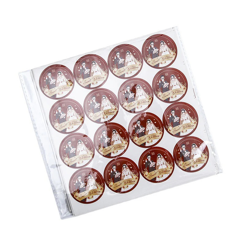 16pcs Double Happiness Wedding Stickers – Red Blessing Labels Wedding Stickers Qst