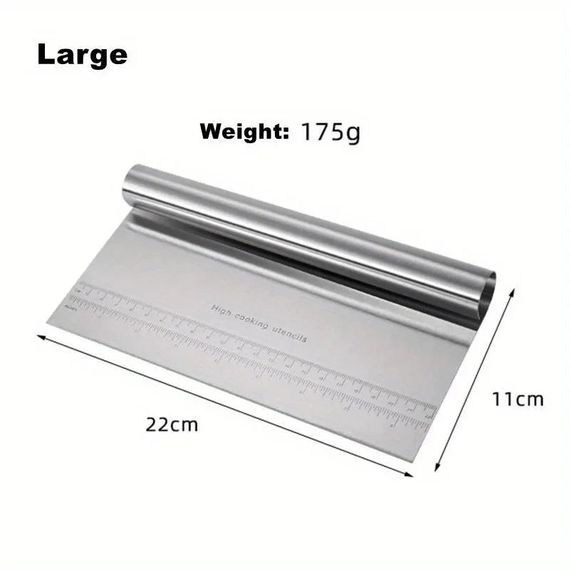 Stainless Steel Bench Scraper Dough Chopper Pastry Cutter Pastry Bench Scraper Qme Large