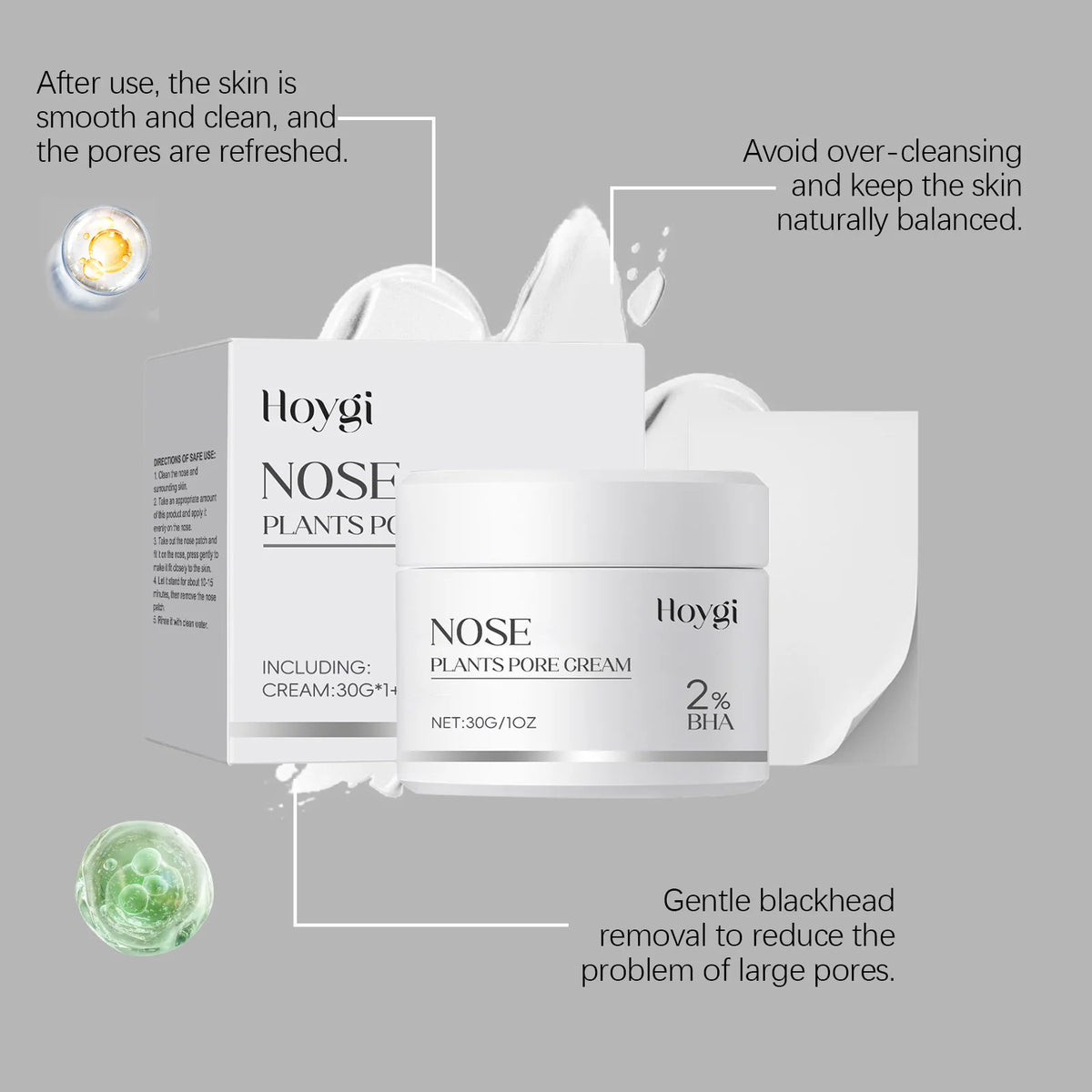 Hoygi 2% BHA Blackhead Remover Nose Mask & Pore Strip Kit Nose Pore Mask Kit Qst