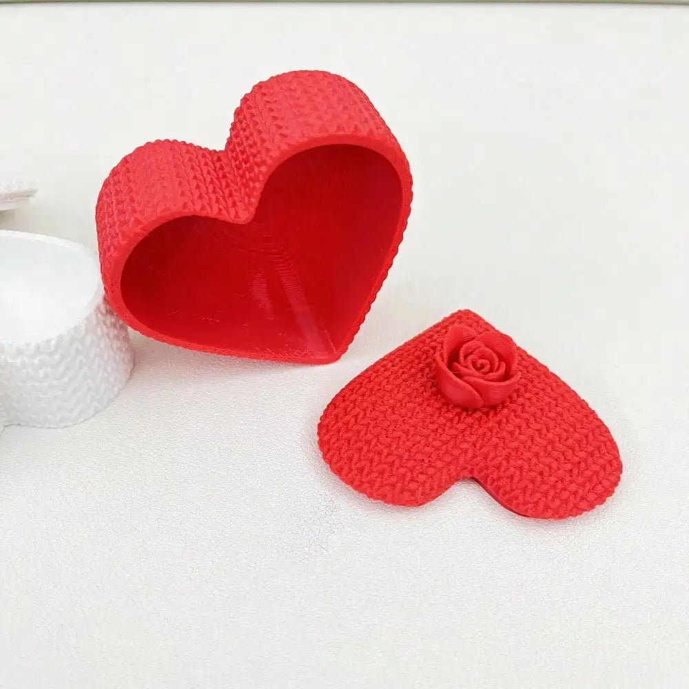 3D Printed Flower Lid Love Storage Box – Ring & Gift Box Decorative Storage Box Qme