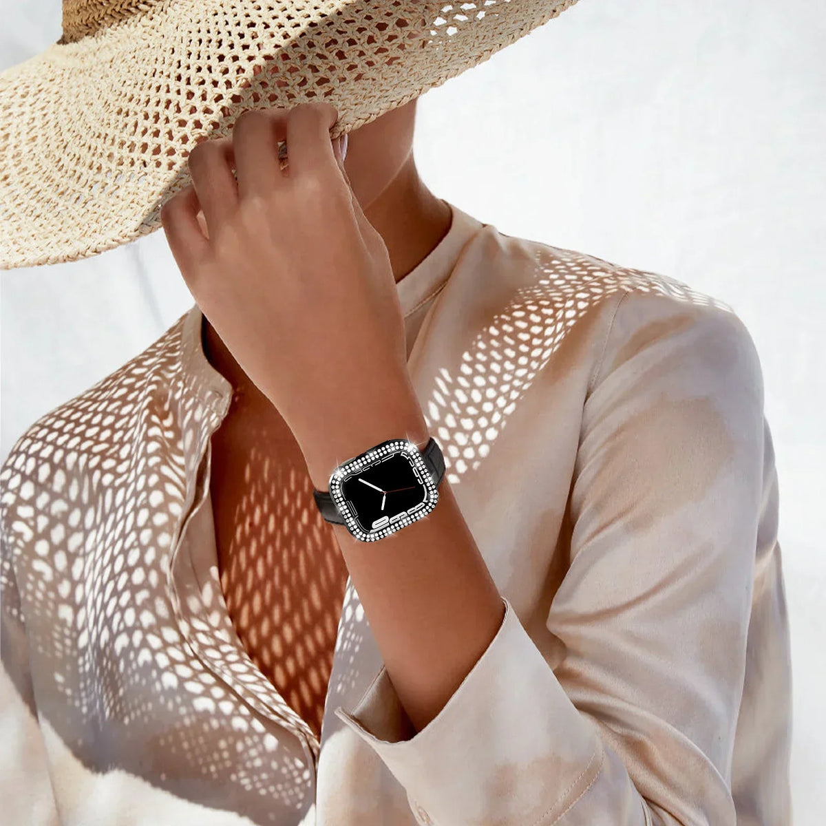 Diamond Bling Case for Apple Watch Series 9 8 7 Bumper Cover Smartwatch Case Cover Qme
