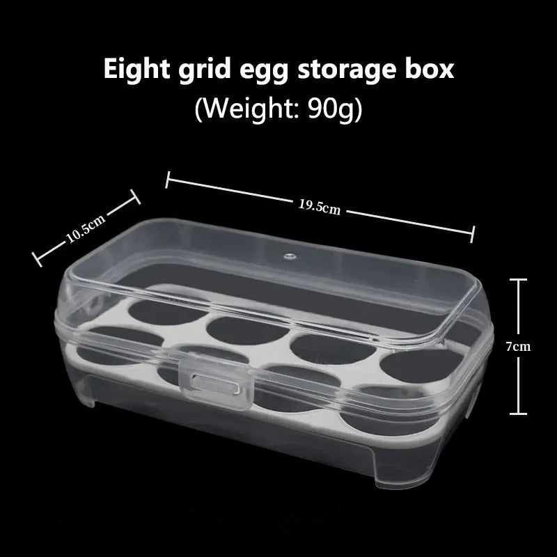 Shockproof Portable Egg Storage Box – 3/4/8 Grid Egg Tray Egg Storage Container Qst 8 grids