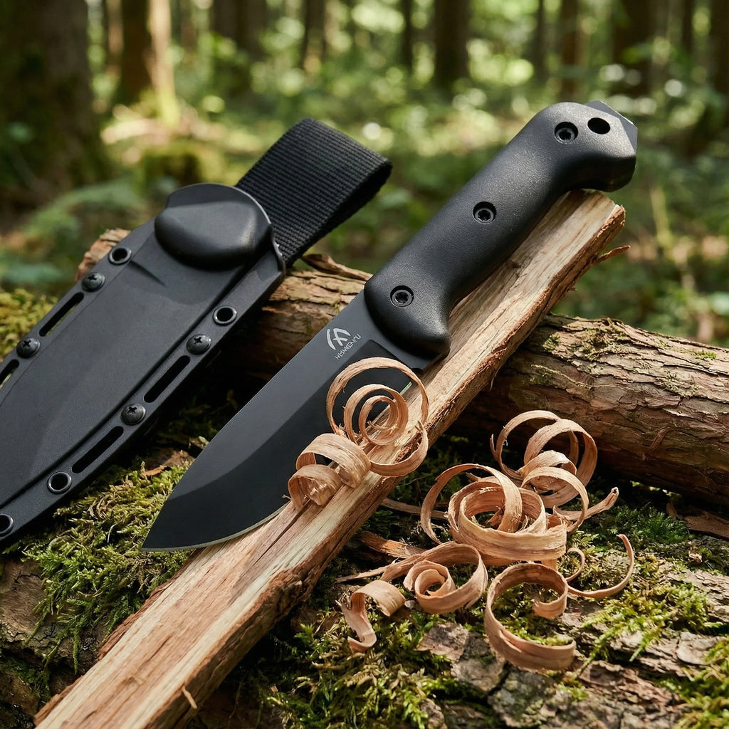 HUANGFU Outdoor Fixed Blade Knife with Sheath & Anti-Slip Handle Fixed Blade Knife Qst