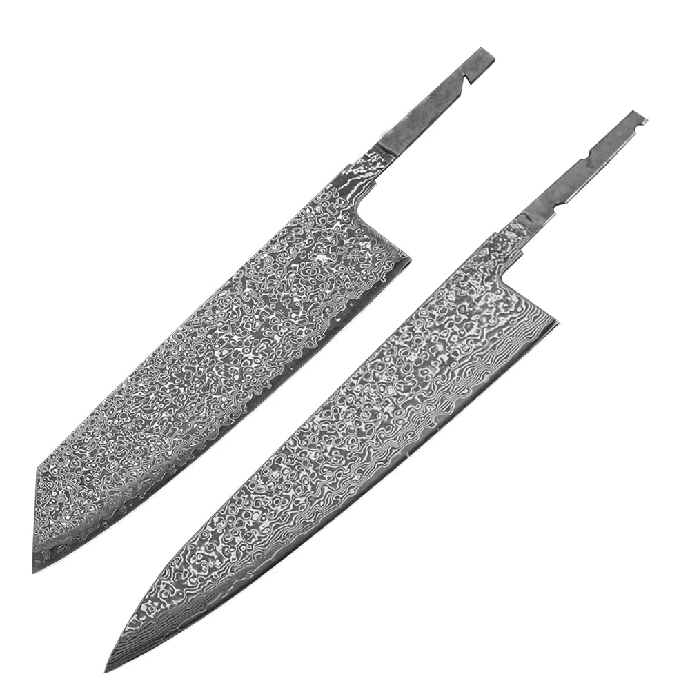 TURWHO Damascus VG10 Knife Blank Set – Kiritsuke & Nakiri DIY Knife Blank Set Qst 2PCS