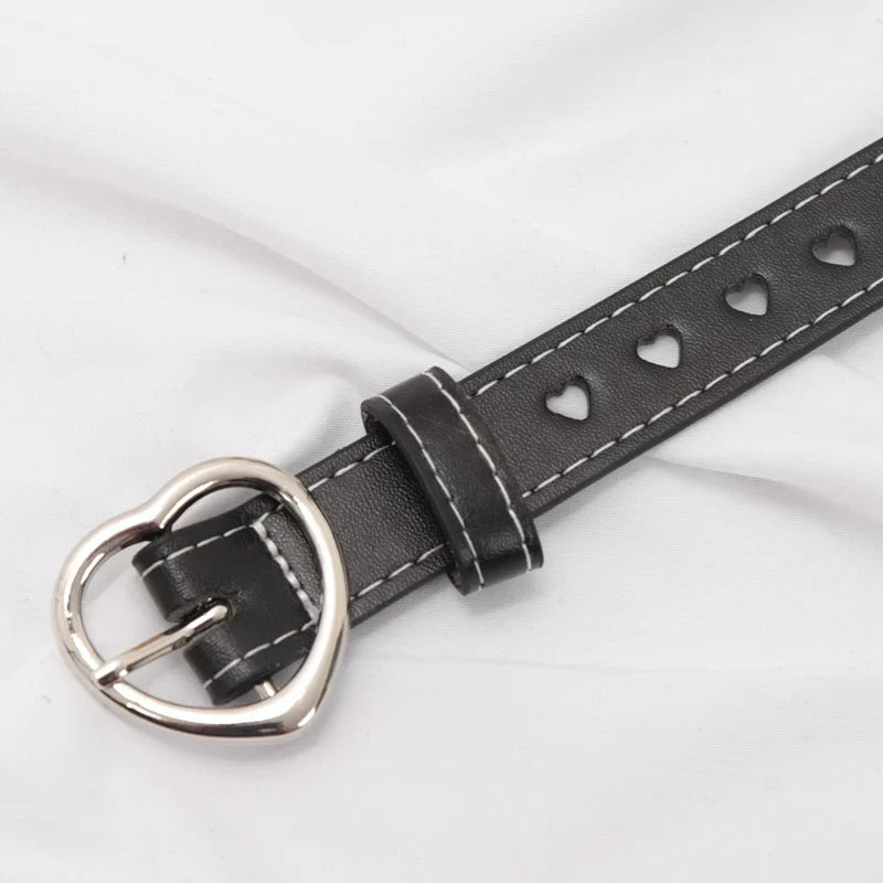 Women's PU Leather Belt Hollow Heart Cutout Design | 6 Colors Women's Fashion Belt Qme A1 100cm China Mainland