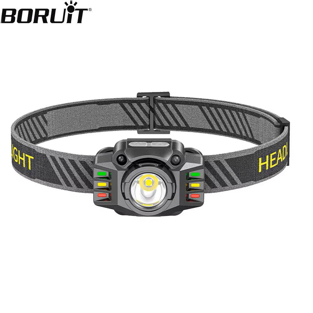 BORUiT 300LM Motion Sensor LED Headlamp USB-C Rechargeable LED Headlamp Qst