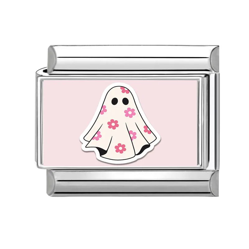 Halloween Skull Pumpkin Ghost Italian Charm Links | 25 Colors Italian Charm Links Qme Style 2