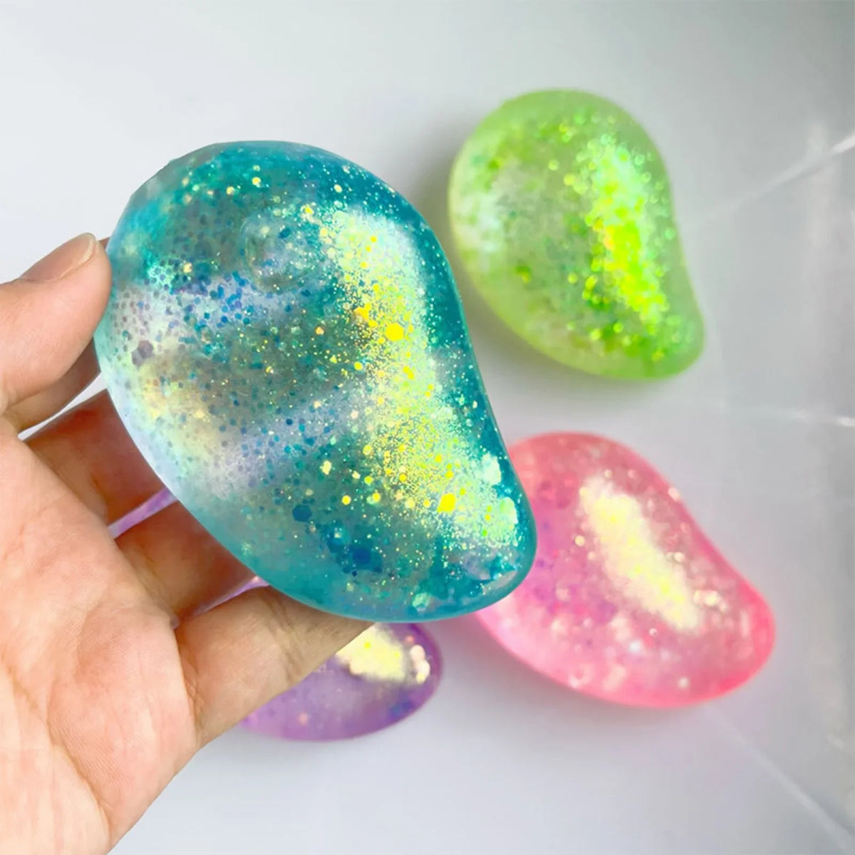 Mango Slow-Rising Squish Fidget Toy – ASMR Sensory Ball Squishy Fidget Toy Qme Blue One Size