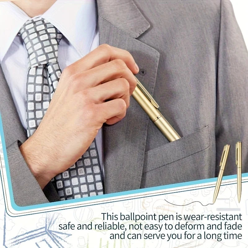 Qme Mini Ballpoint Pen – Short Black Ink Pen for Notebooks Mini Ballpoint Pen Qme