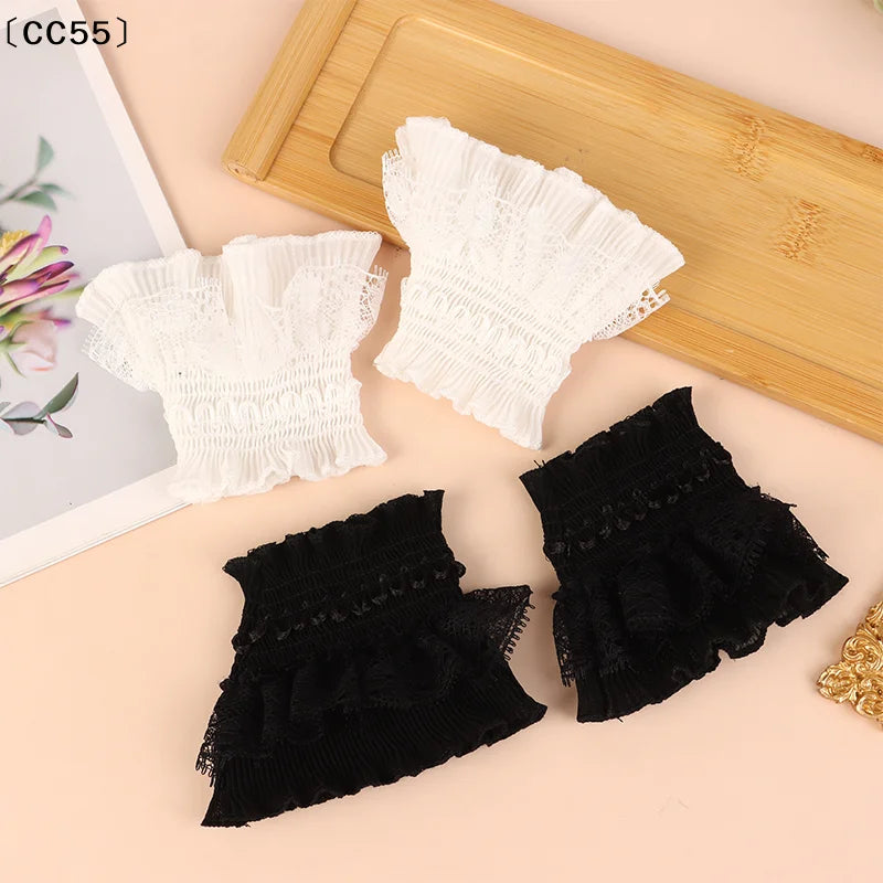 Lace Fake Cuffs Nail Art Manicure Photography Props – 1 Pair Nail Art Photo Props Qst