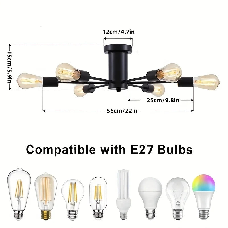Nordic Minimalist Chandelier | Modern Ceiling Light Fixture Modern Chandelier Qme 6 light