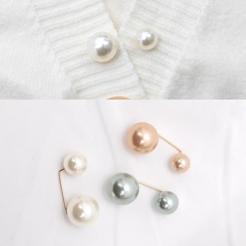 Double Pearl Brooch Pin | Elegant Anti-Fade Women's Brooch Pearl Brooch Pin Qme