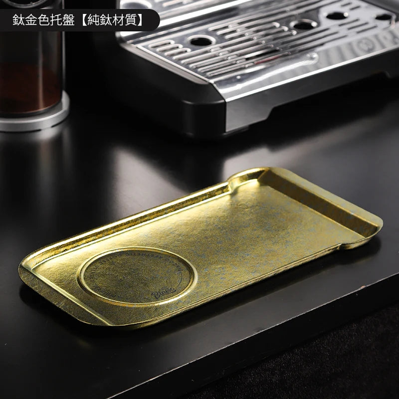 Bincoo Pure Titanium Coffee Serving Tray – Rectangular Metal Coffee Serving Tray Qst light green