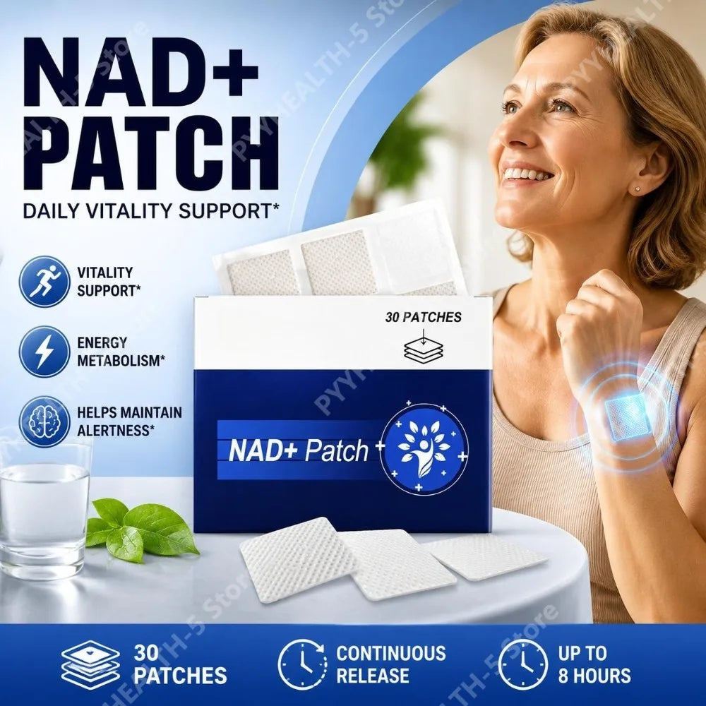 NAD+ Topical Patch – 30 Patches, 8-Hour Continuous Release Topical Wellness Patch Qst