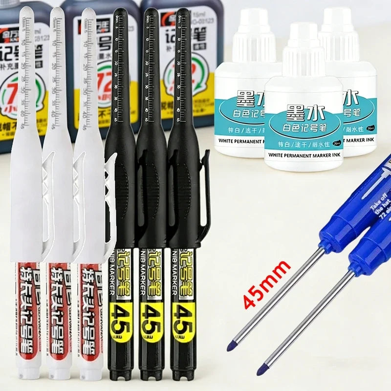 Waterproof Deep Hole Marker Pens – 45mm Long Nib Deep Hole Marker Pen Qme