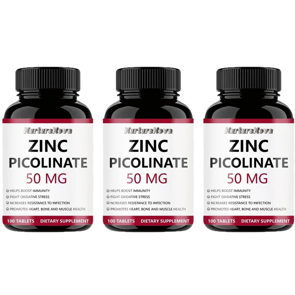 Zinc Picolinate 50mg Tablets – Daily Mineral Supplement 100ct Mineral Supplement Qst 300 Count(Pack of 3)