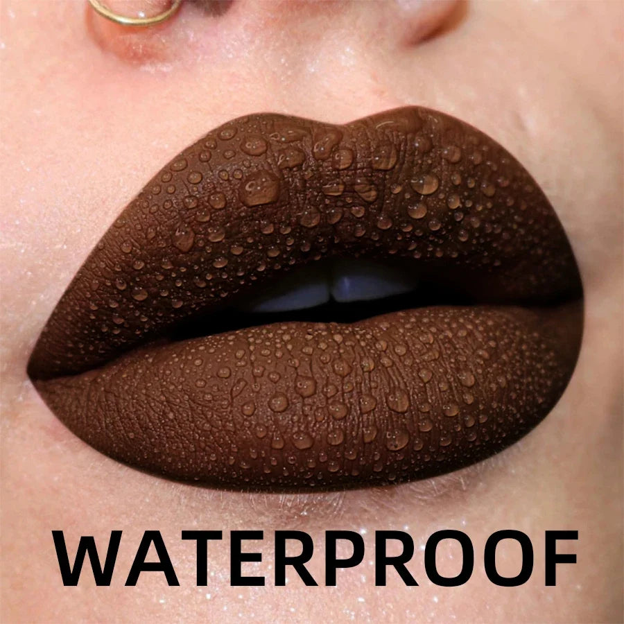 Matte Waterproof Liquid Lipstick – Velvet Long-Lasting Lip Gloss Liquid Lipstick Qme