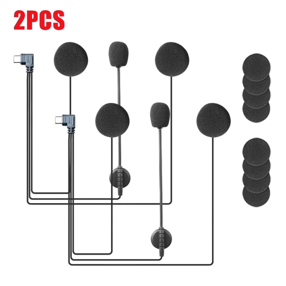 EJEAS Helmet Headset Type-C for V6 Pro V4 Plus V7 Intercom Helmet Intercom Headset Qst 2 PCS