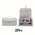 Waterproof Hair Dryer Travel Case with Hideable Hook | Large Hair Tool Travel Bag Qme Grey 2Pcs 36.5x14x16.5cm