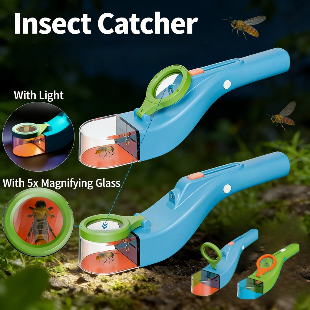 Bugview 5X Magnifying Bug Catcher with LED Light – Kids & Adults Bug Catcher Tool Qme