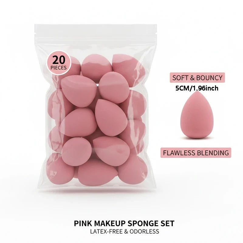 20 Mini Pink Makeup Sponges – Foundation, Liquid & Cream Makeup Sponges Qme pink