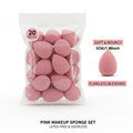20 Mini Pink Makeup Sponges – Foundation, Liquid & Cream Makeup Sponges Qme pink