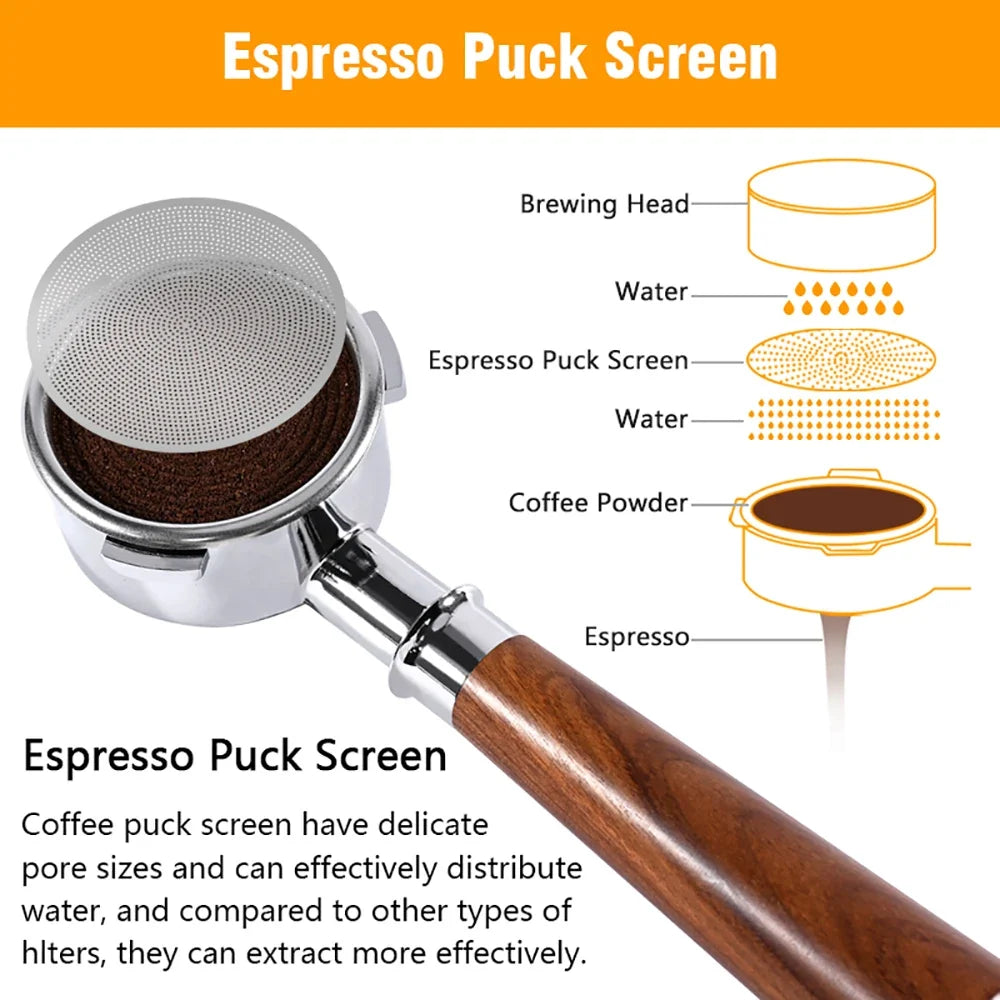 Reusable Espresso Puck Screen 51/53/58.5mm Stainless Steel Espresso Puck Screen Qme